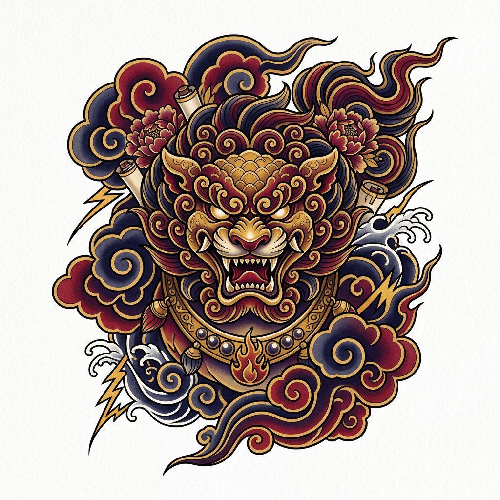 lion-tattoo japanese irezumi lion