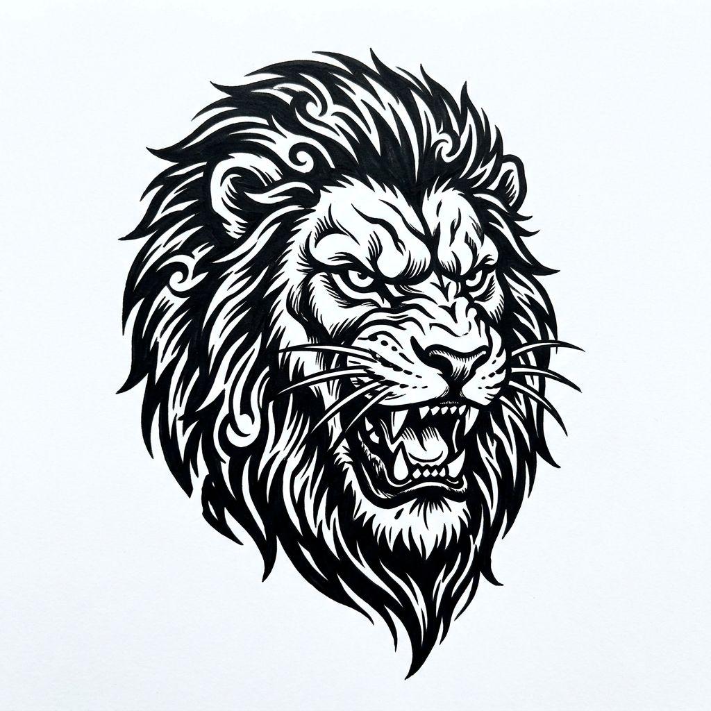 hand-tattoo lion hand