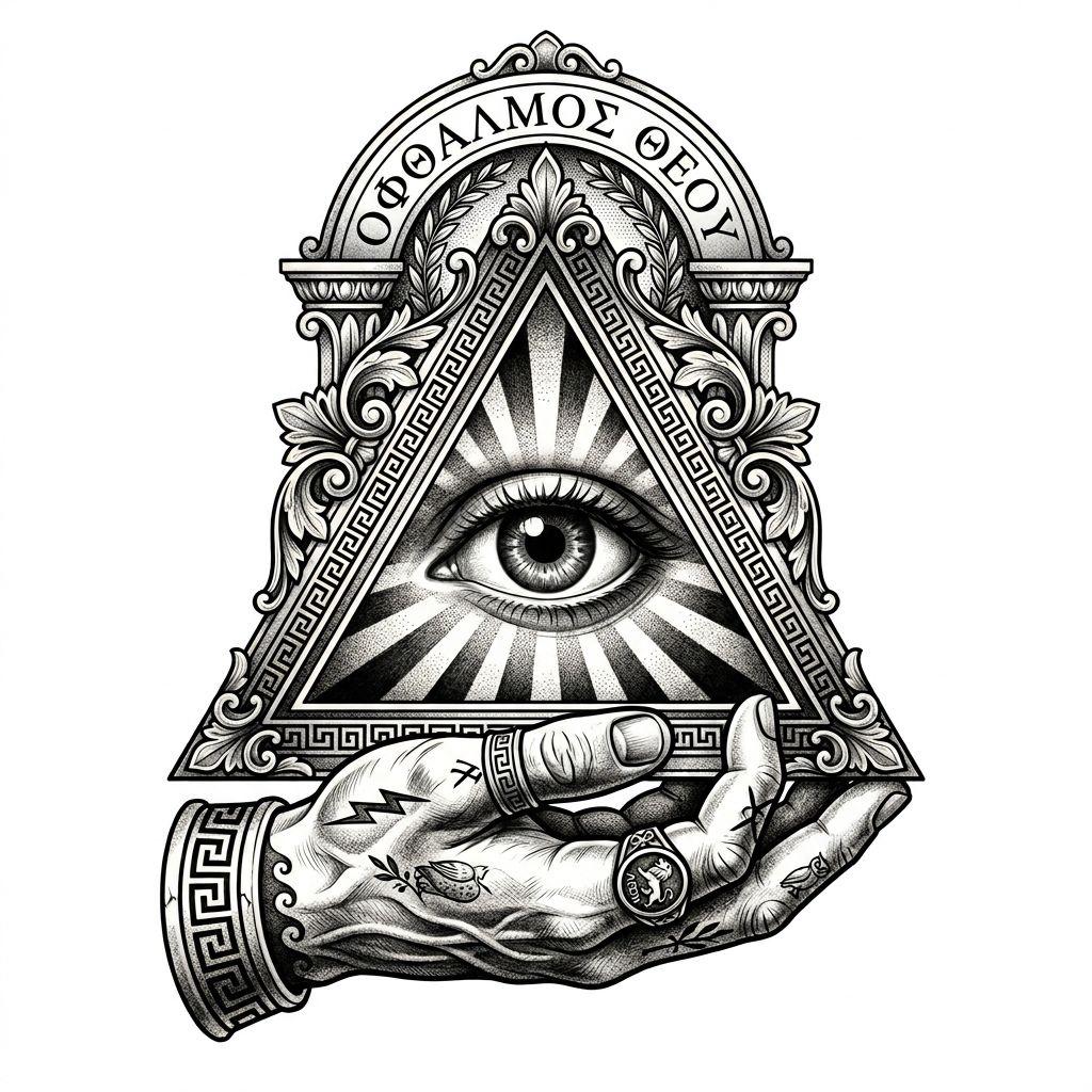 hand-tattoo all-seeing eye hand