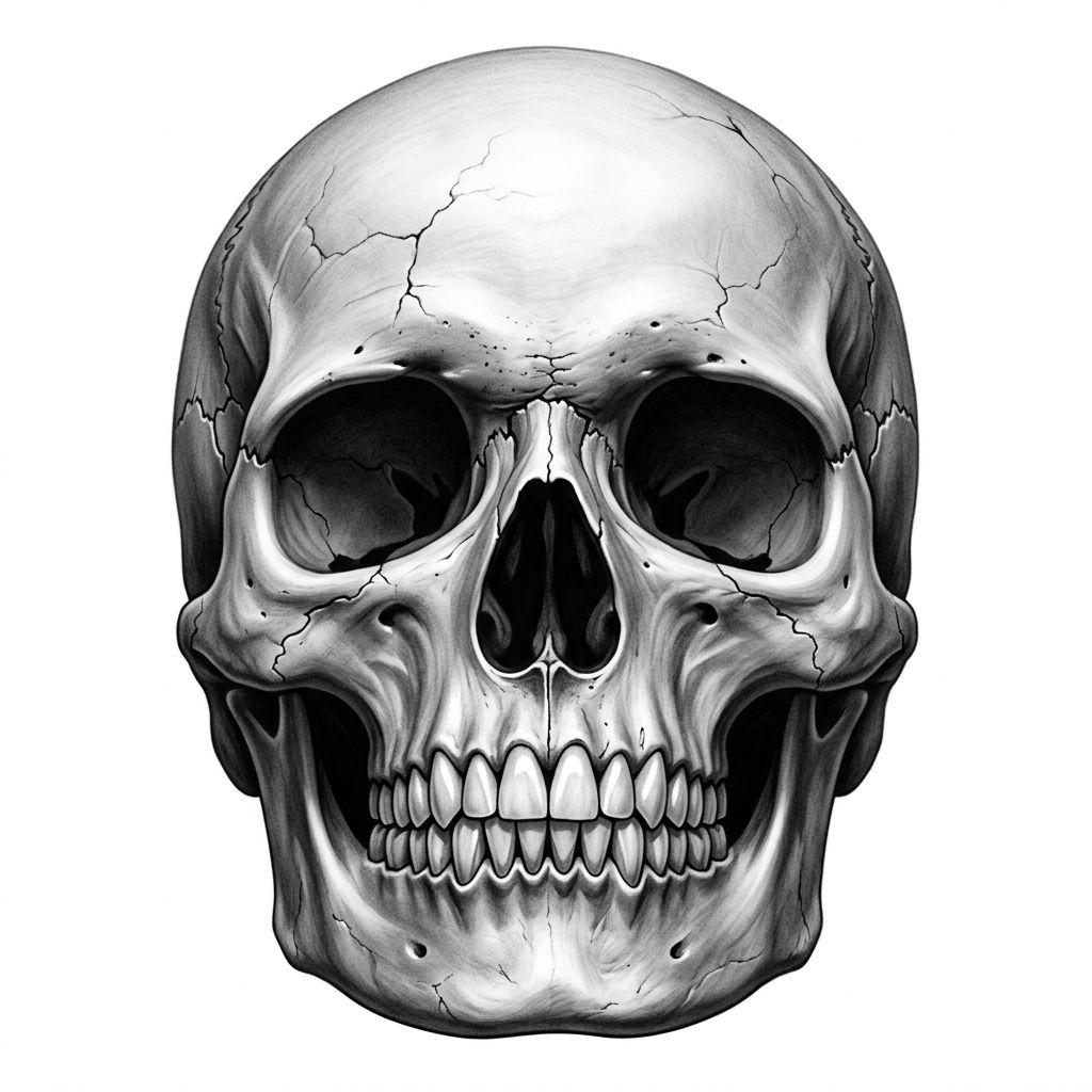 idée tatouage main homme crâne réaliste