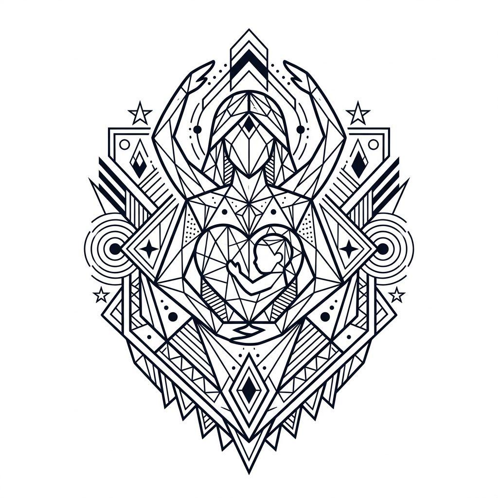 mom-tattoo geometric motherhood symbol
