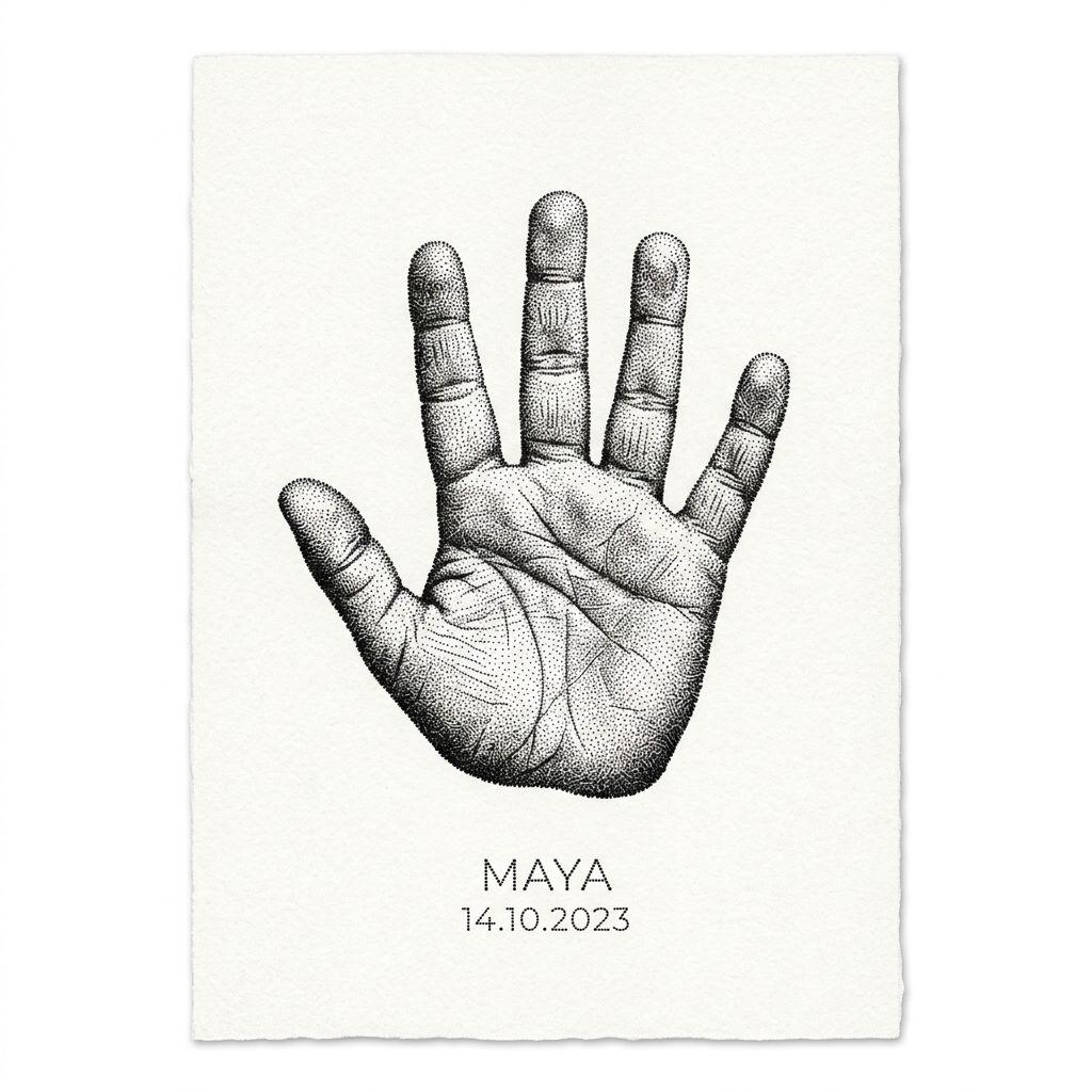 mom-tattoo dotwork handprint
