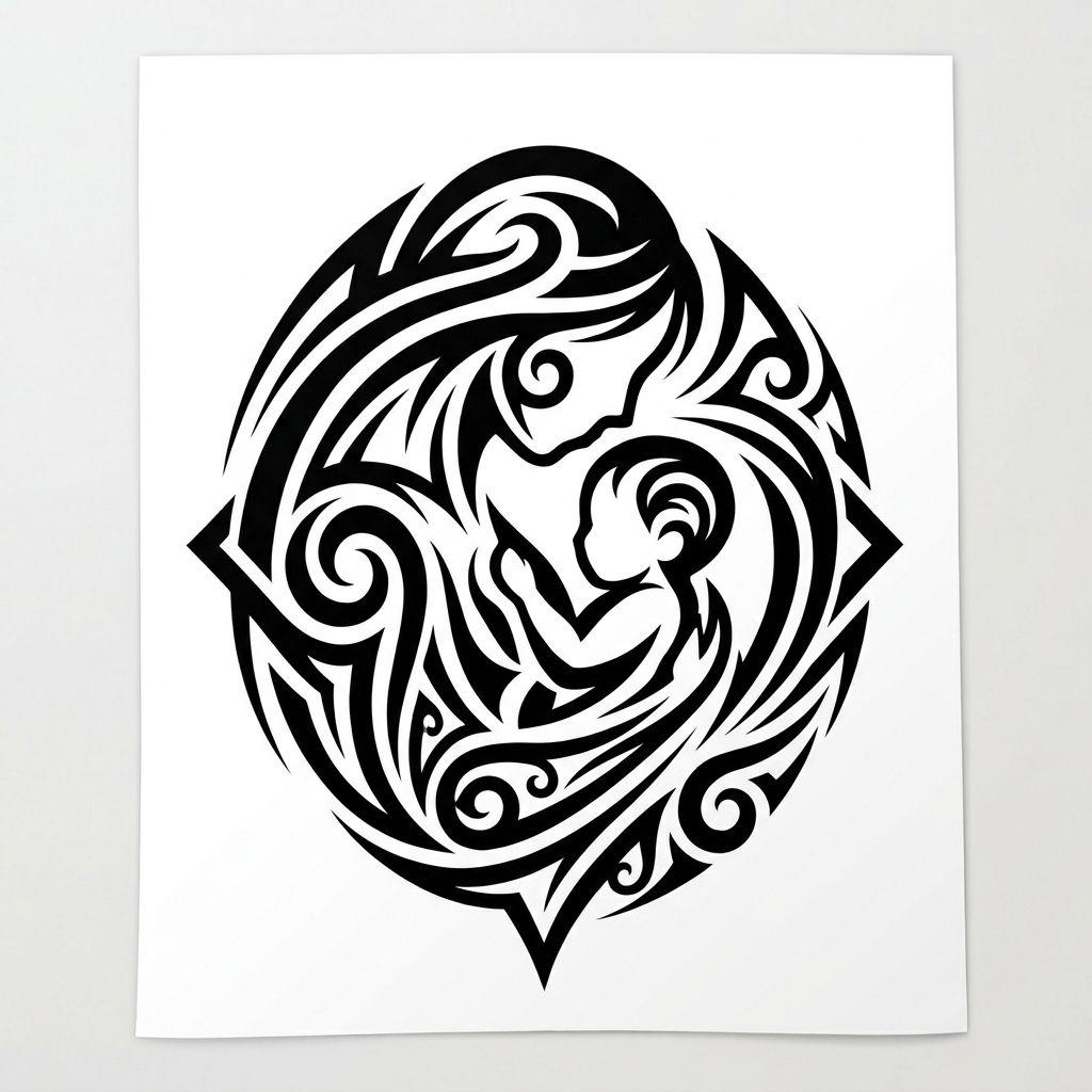 mom-tattoo tribal motherhood symbol