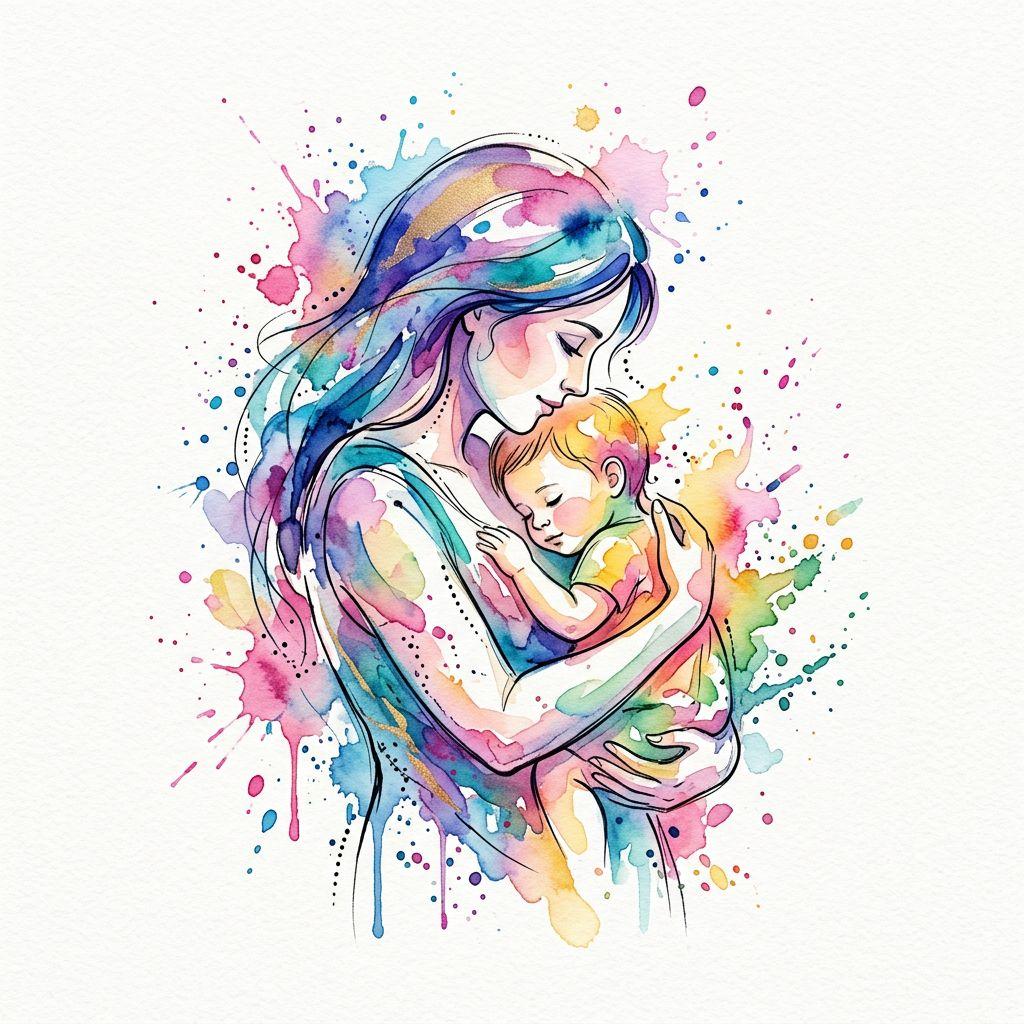 mom-tattoo watercolor motherhood