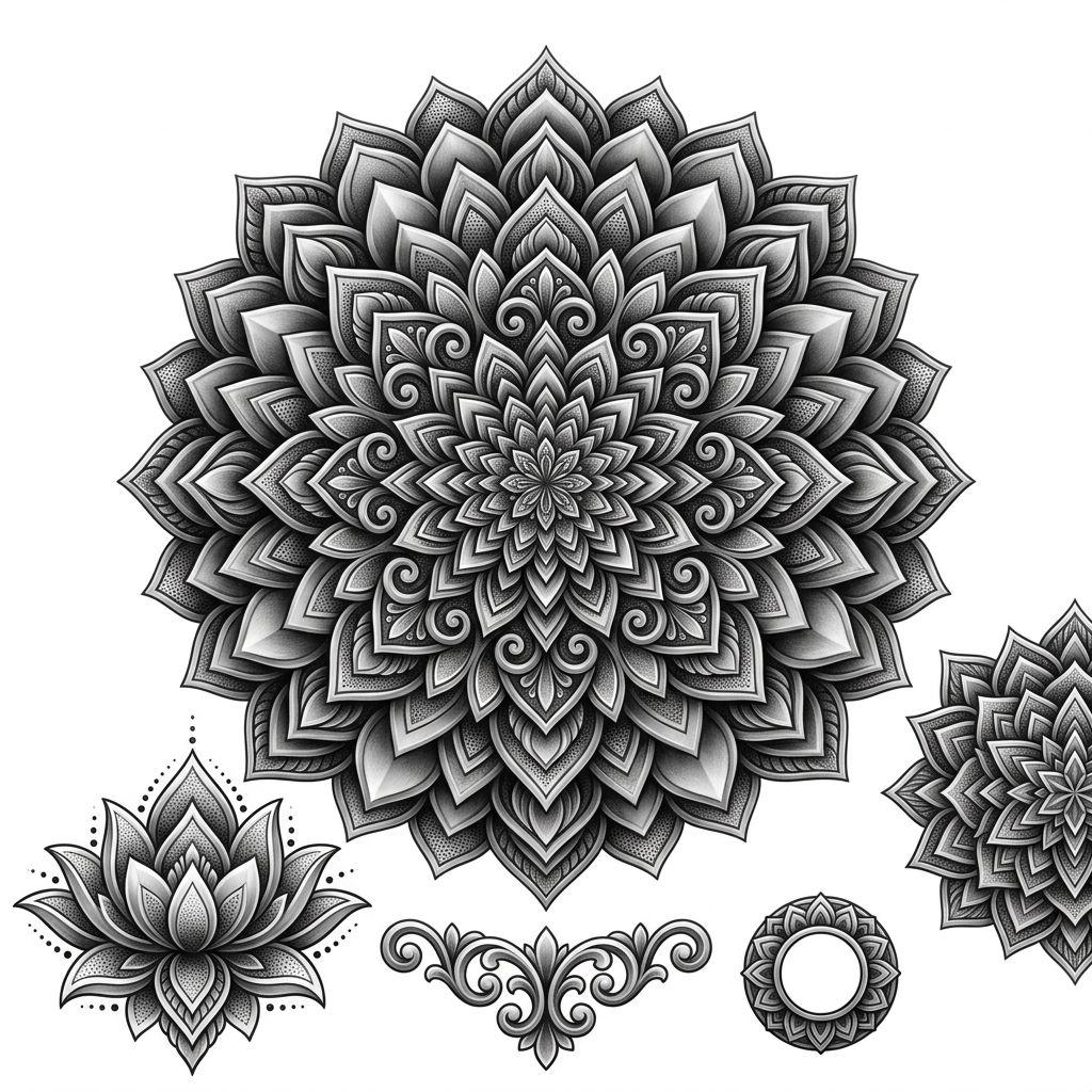 mandala-tattoo micro-realism mandala