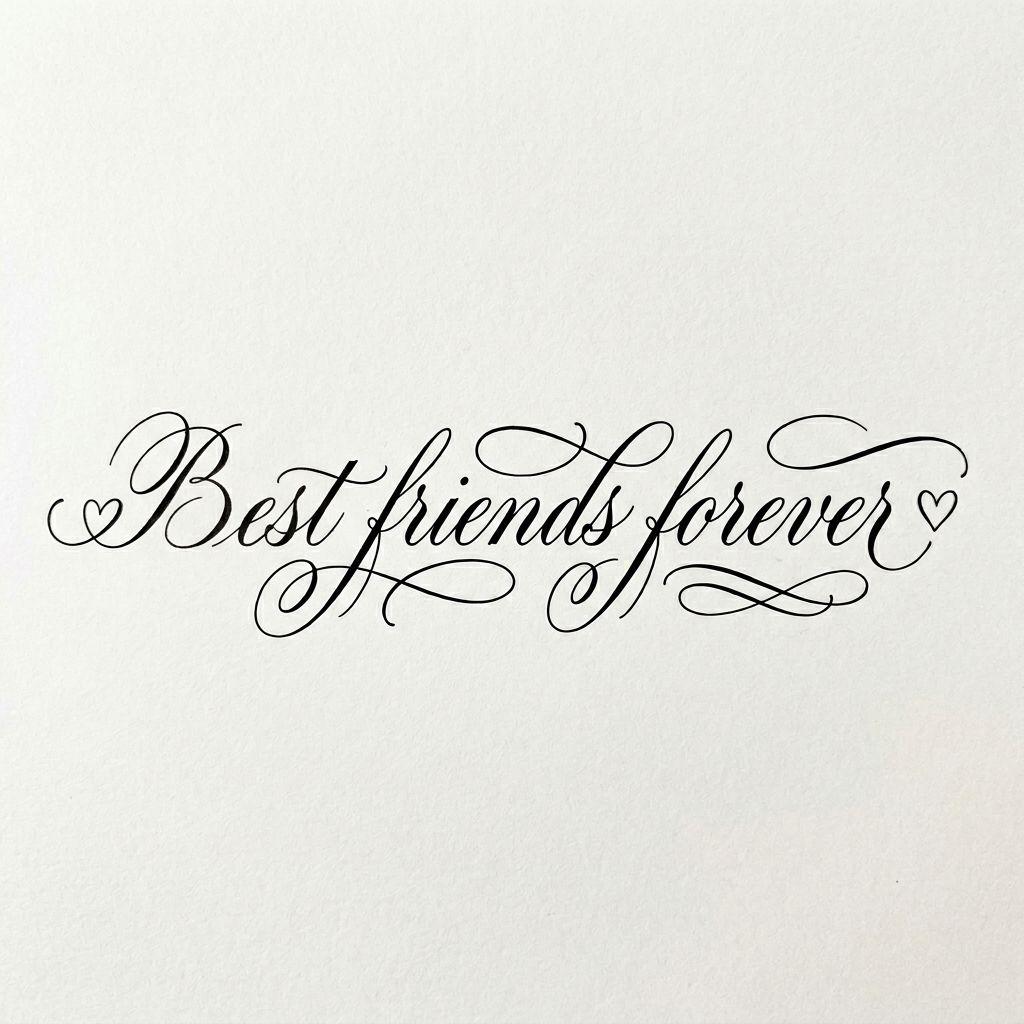 idée tatouage meilleure amie lettrage 'best friends' cursive