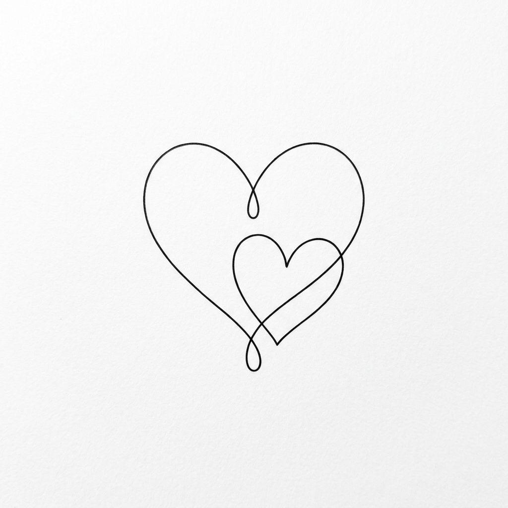 mother and daughter-tattoo minimalist mother-daughter hearts