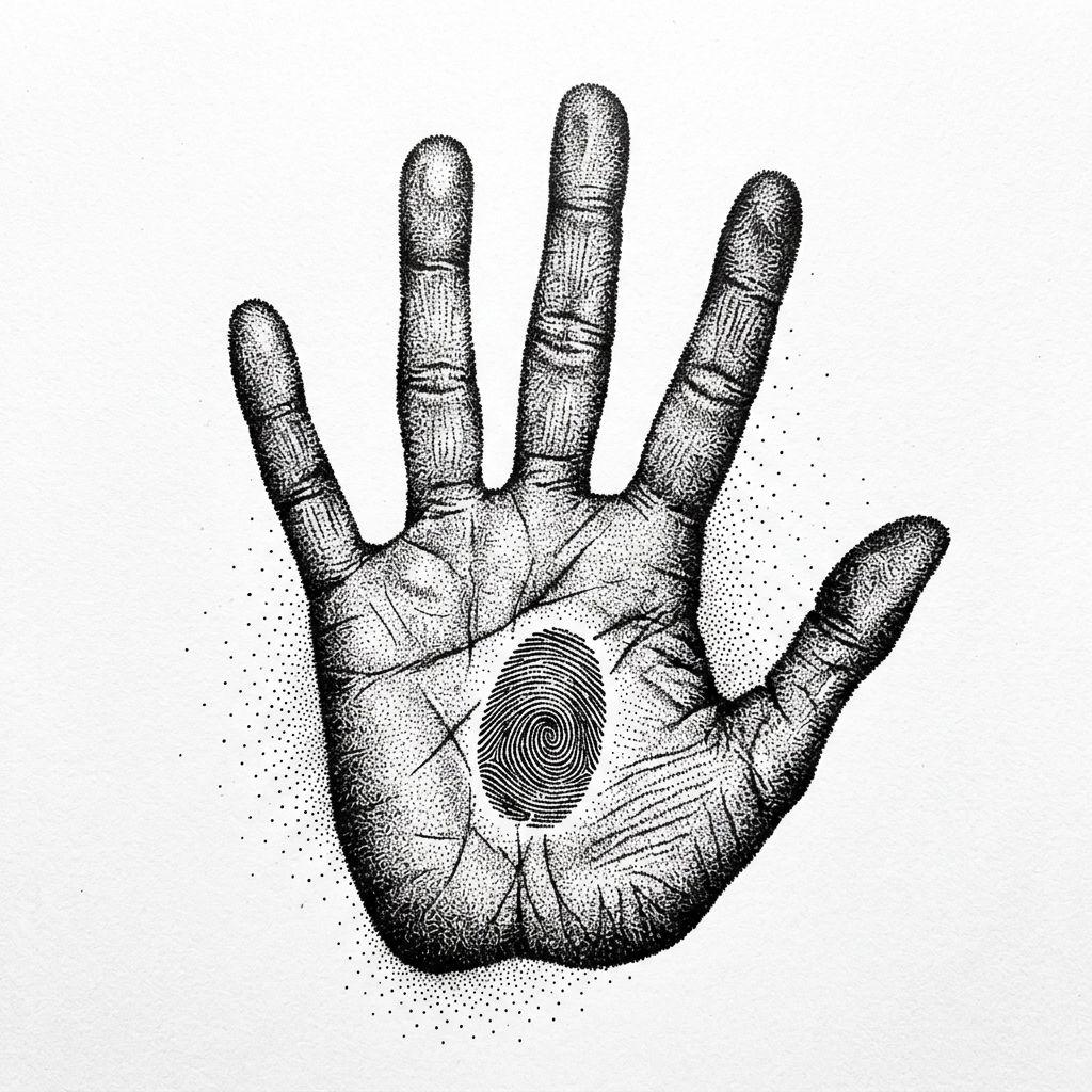 mother and daughter-tattoo fingerprints in dotwork