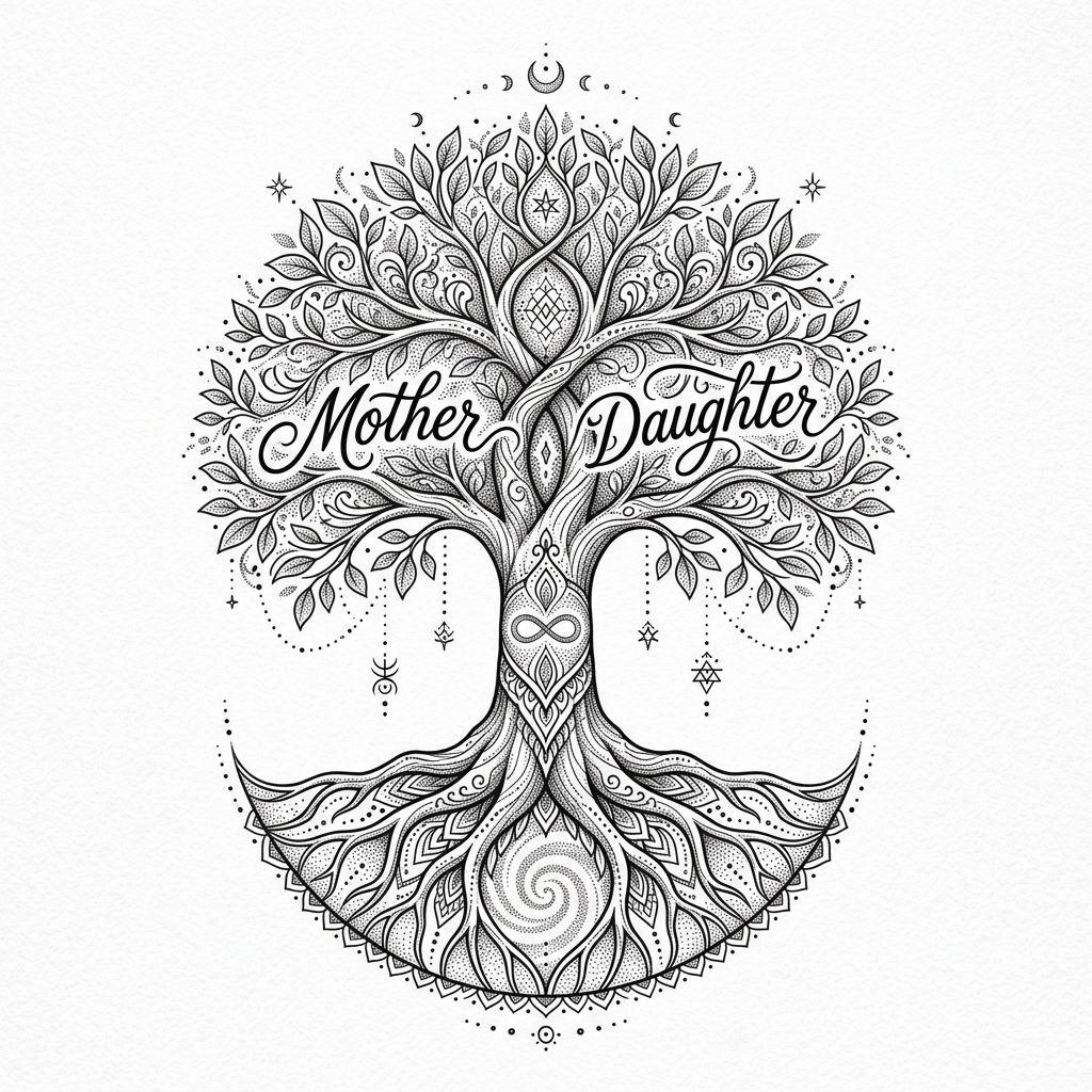 mother and daughter-tattoo spiritual tree of life