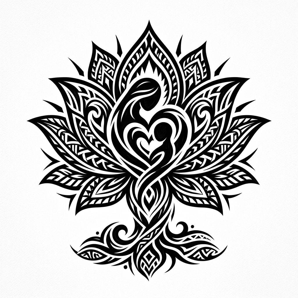 mother and daughter-tattoo tribal lotus