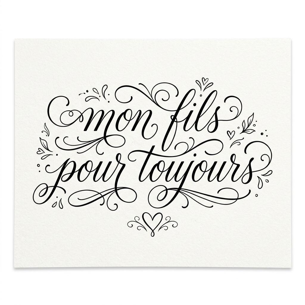 mother and son-tattoo lettering my son forever