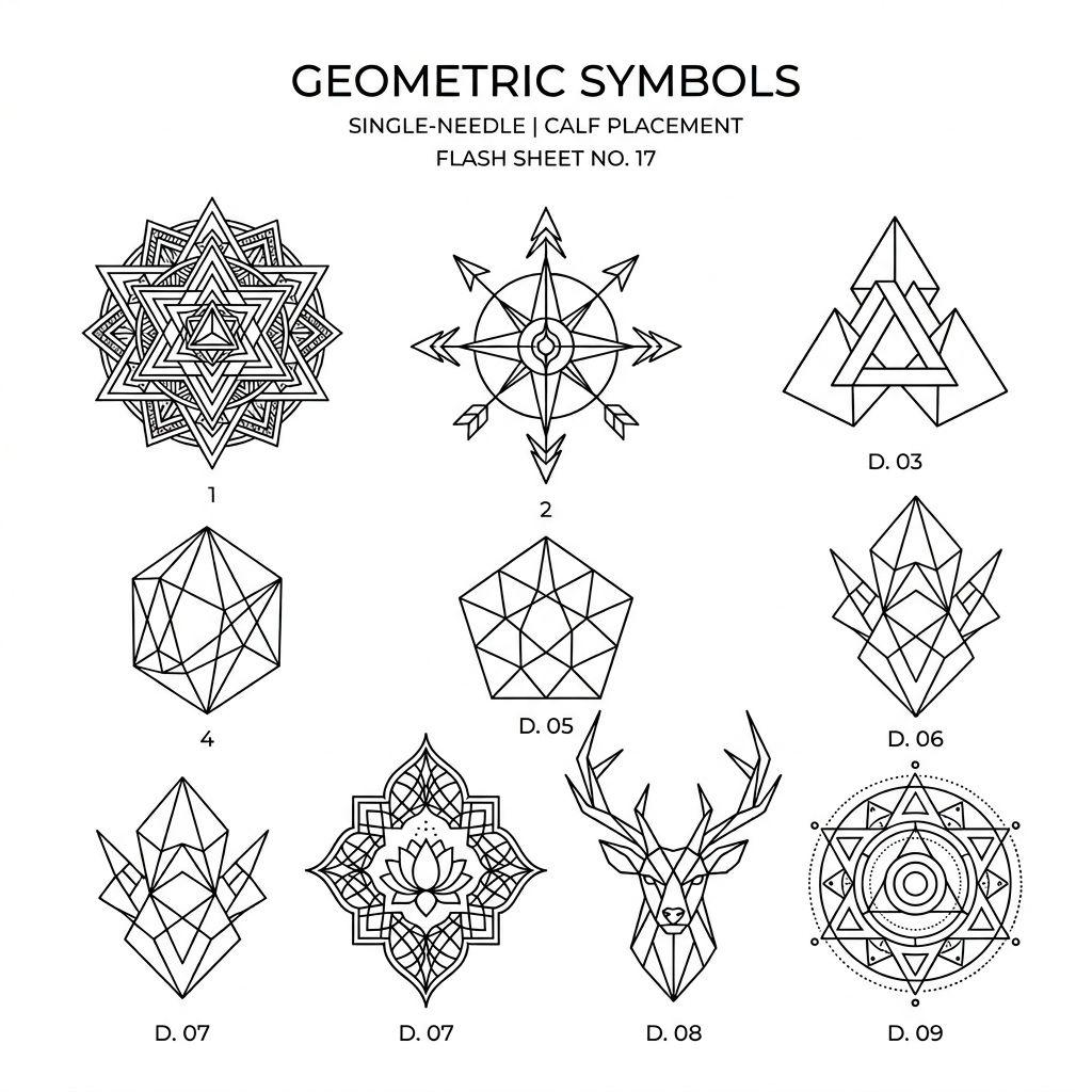 calf-tattoo minimalist symbol