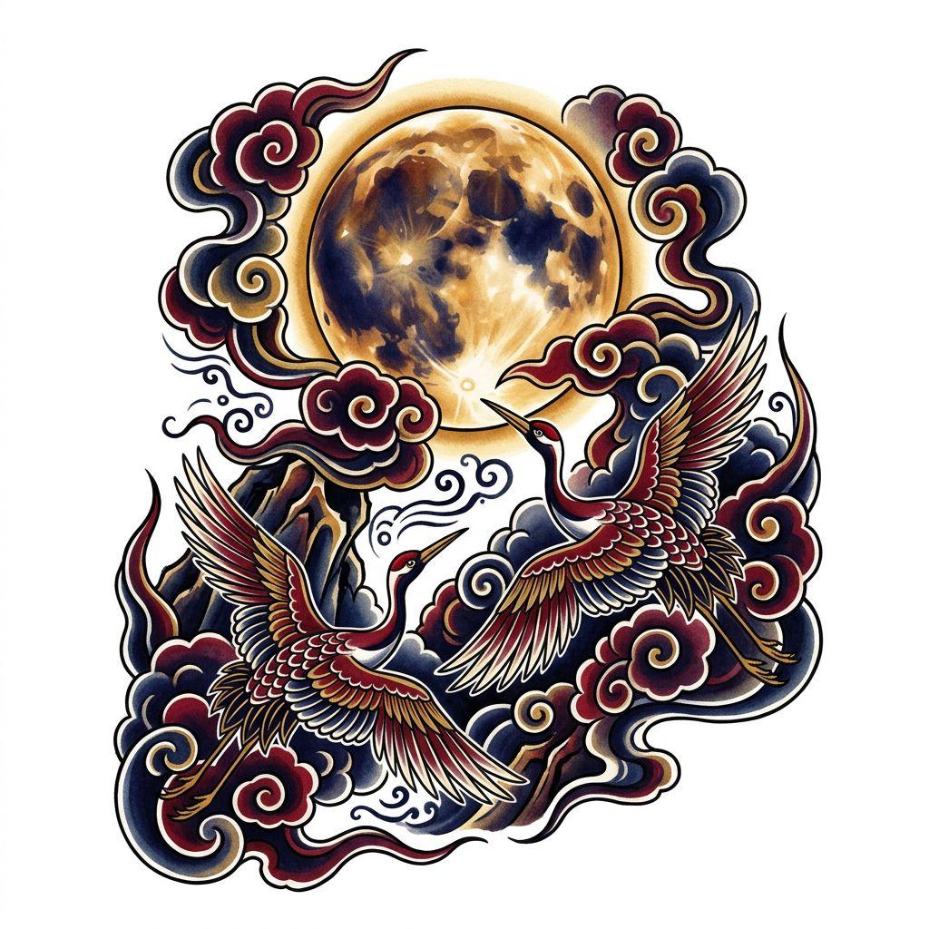 moon-tattoo full japanese moon