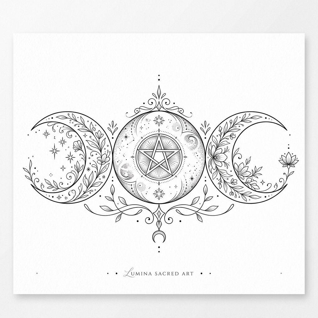 moon-tattoo sacred triple moon