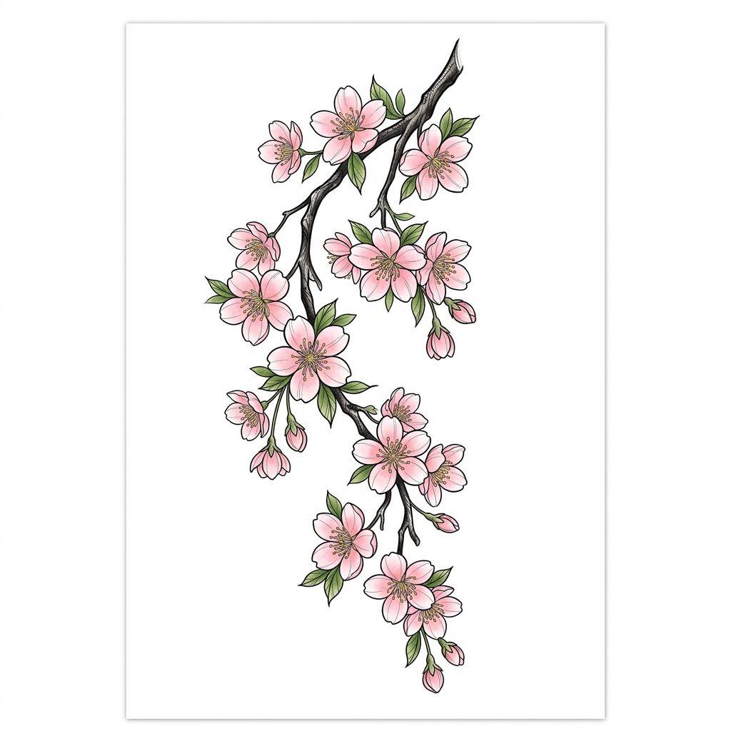 nape-tattoo japanese cherry blossom
