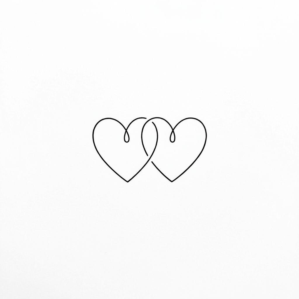 couple-tattoo minimalist hearts