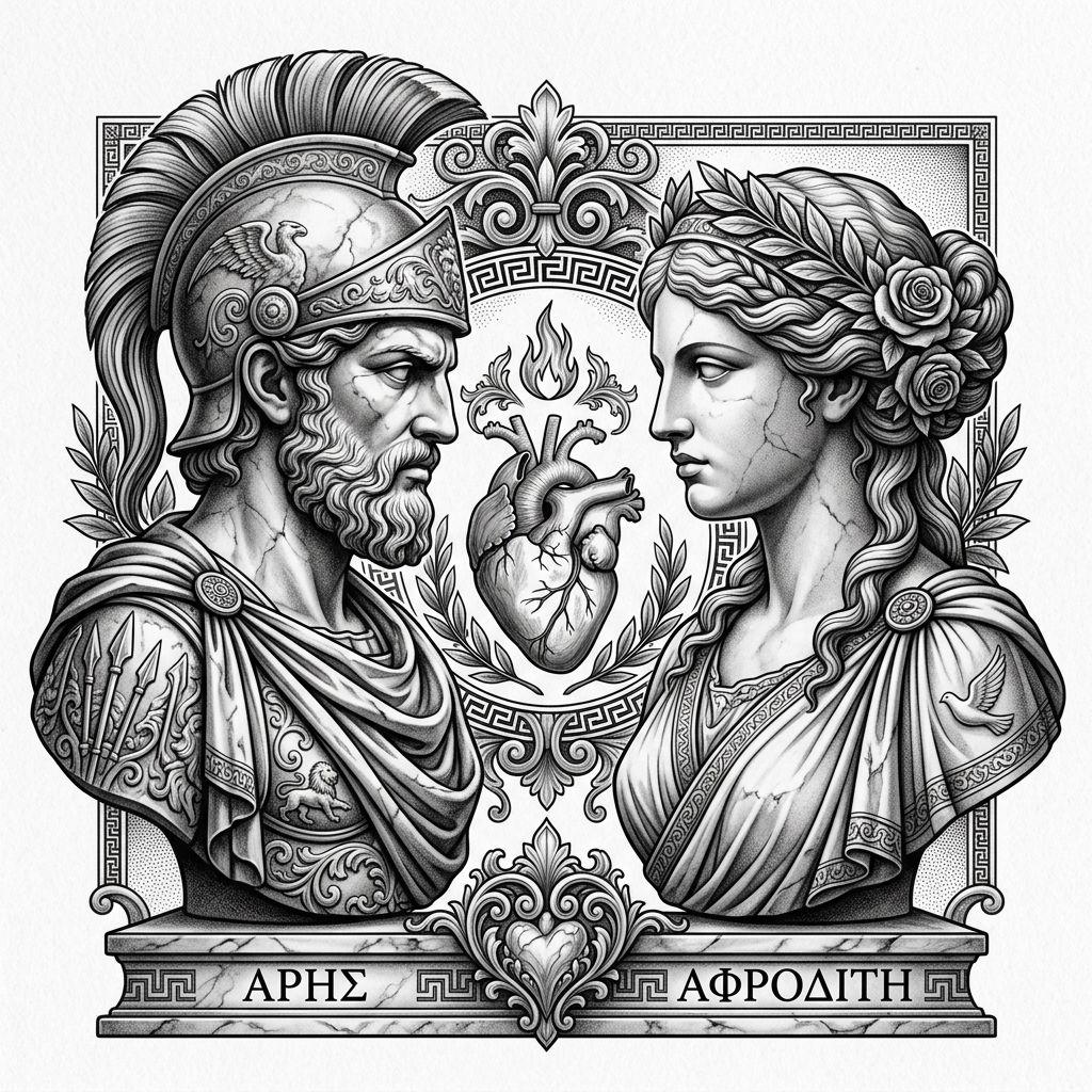couple-tattoo ares and aphrodite
