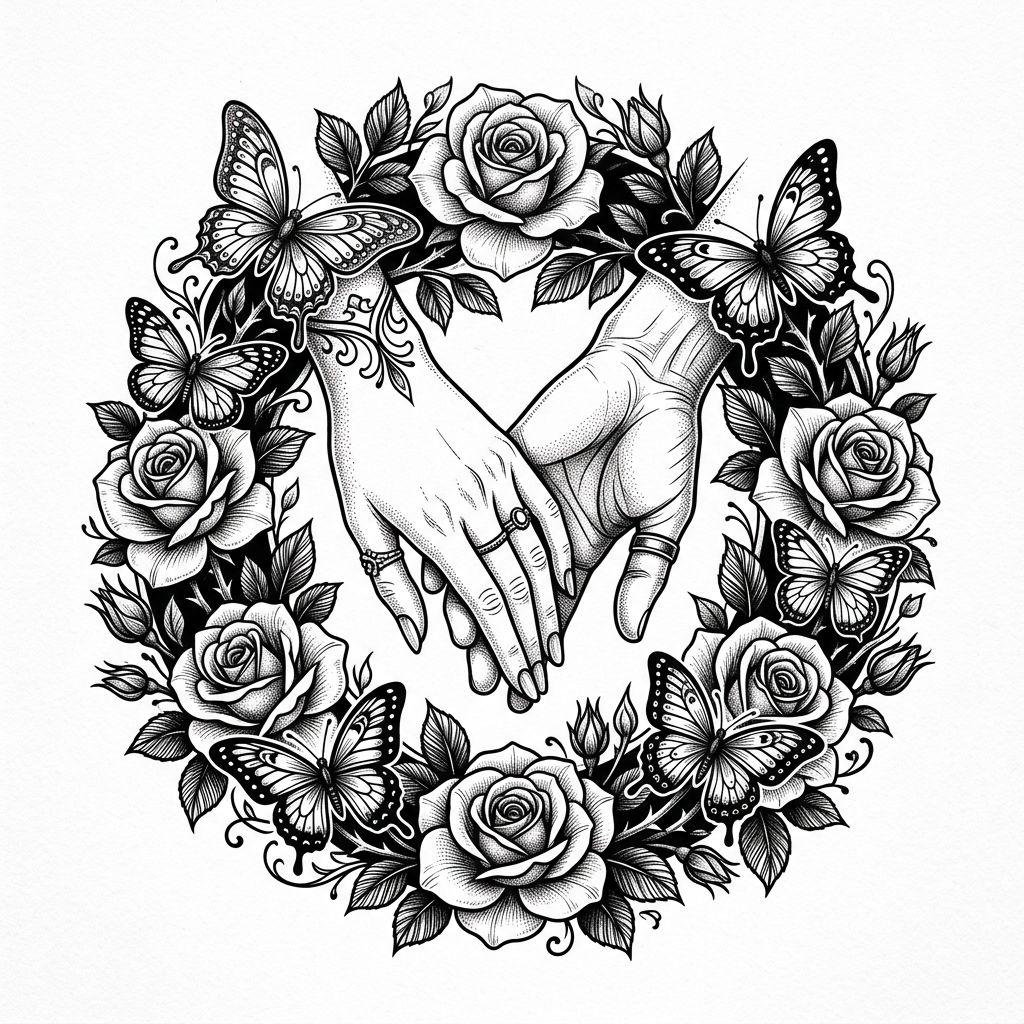 couple-tattoo illustrative couple premium