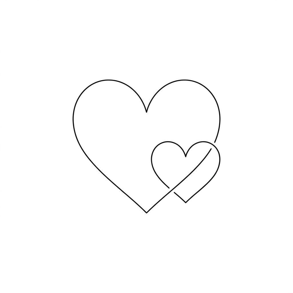 father and daughter-tattoo minimalist hearts