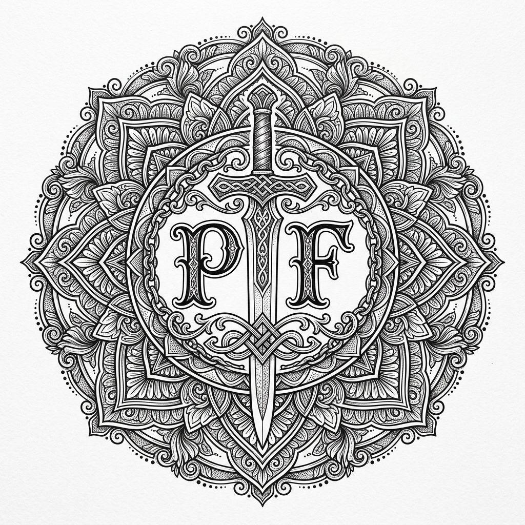 father and son-tattoo mandala f and s ornamental
