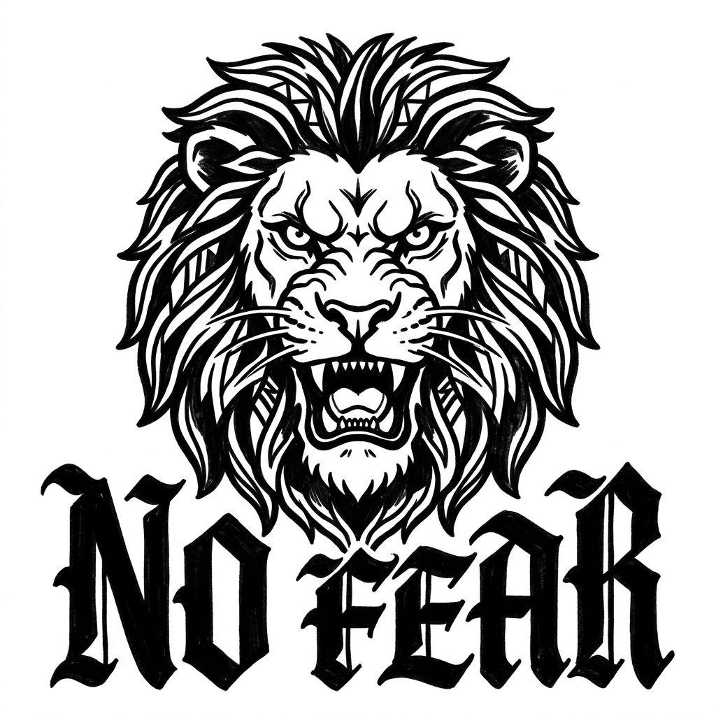 quote-tattoo quote with a lion