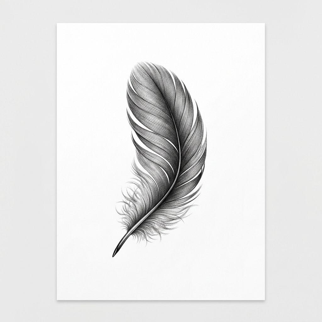 foot-tattoo micro-realism feather