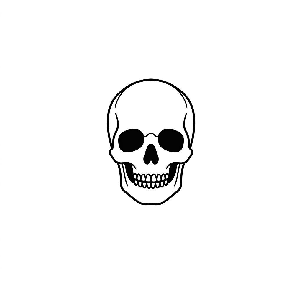 foot-tattoo minimalist skull
