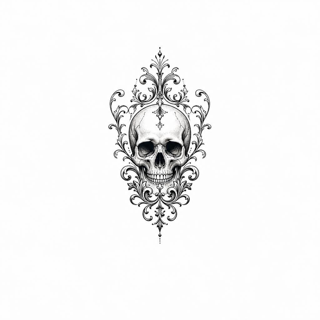 wrist-tattoo ornamental mini skull
