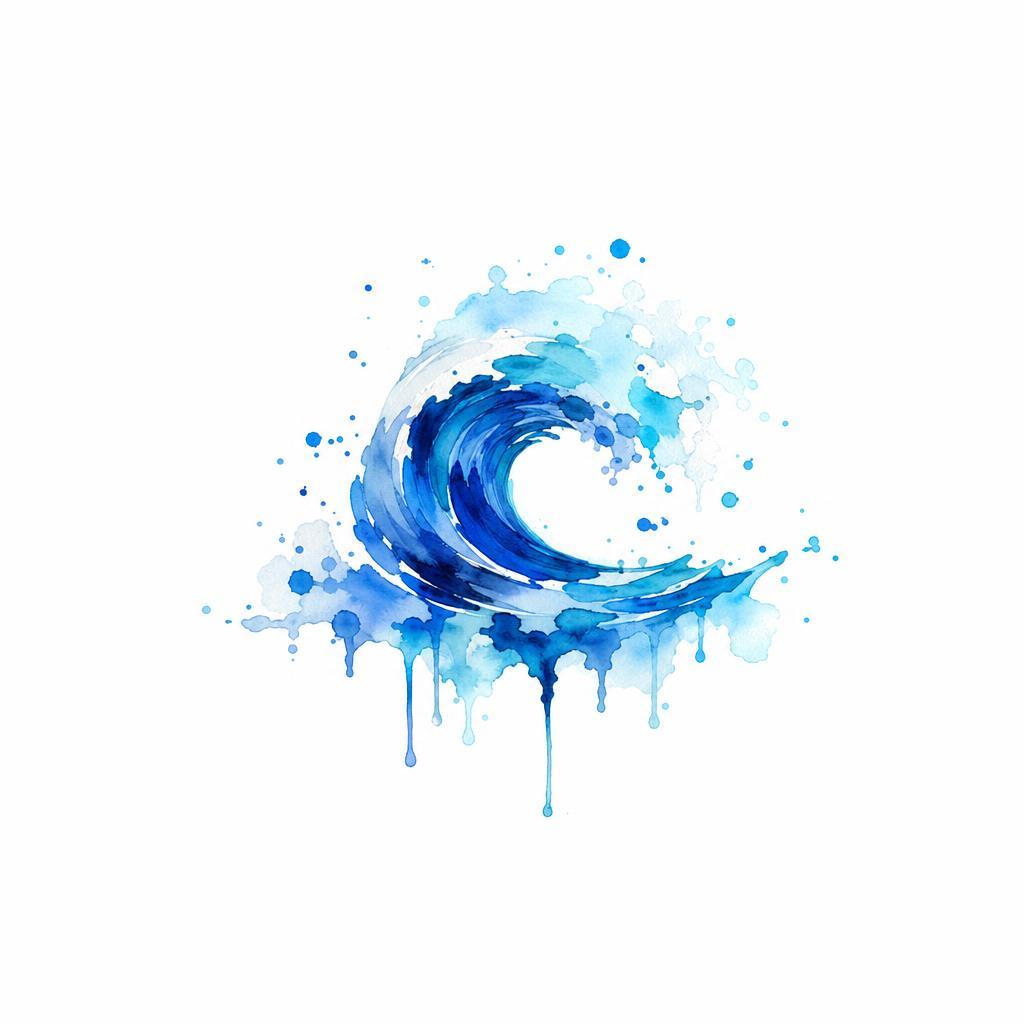 wrist-tattoo watercolor wave