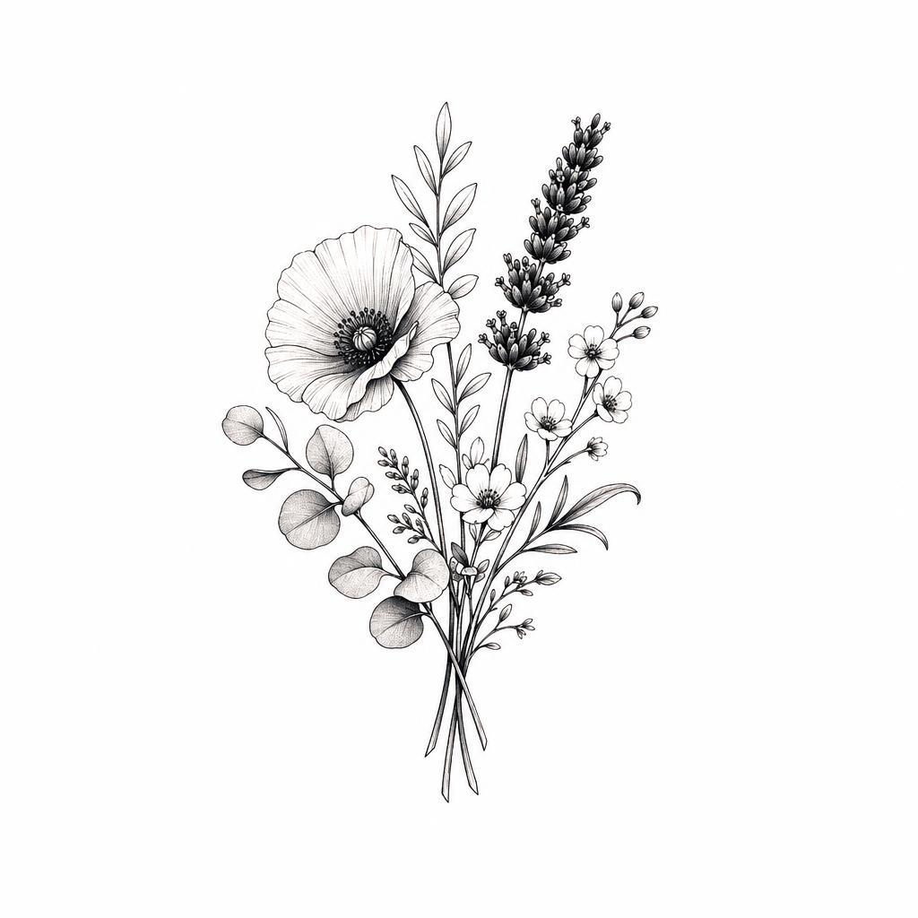wrist-tattoo premium floral composition