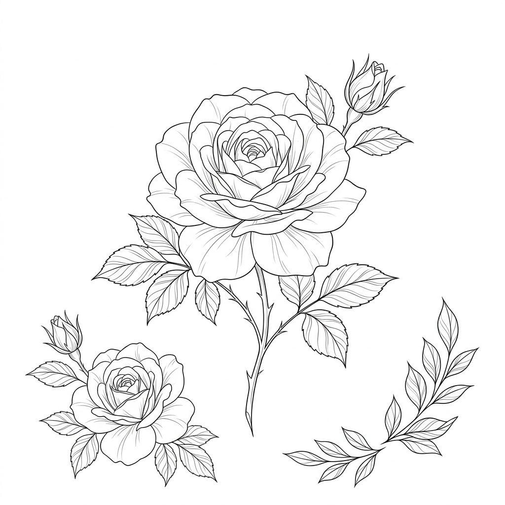rose-tattoo fine line rose