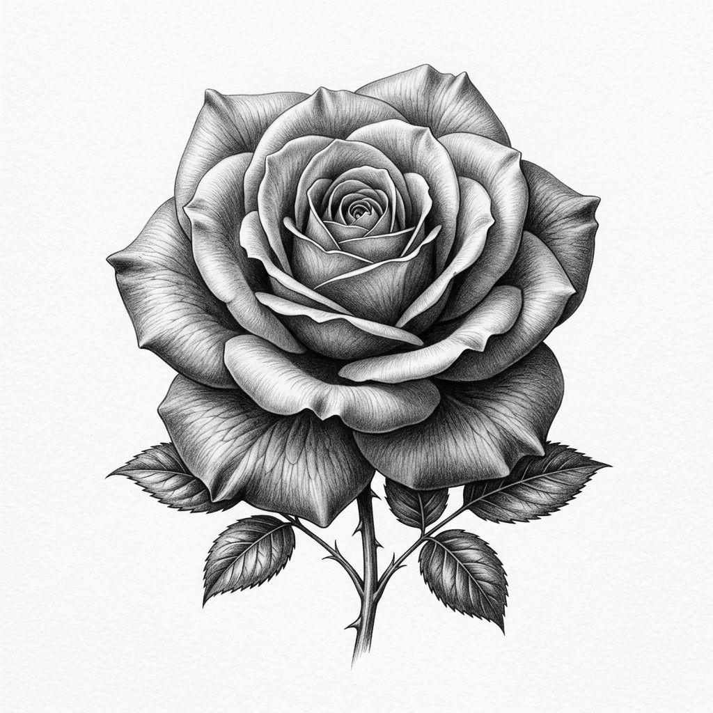 rose-tattoo realistic rose
