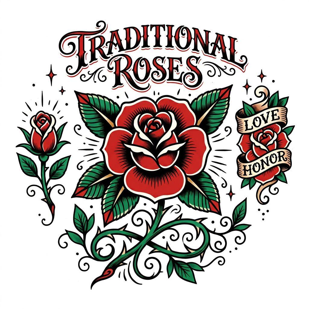 rose-tattoo old school rose
