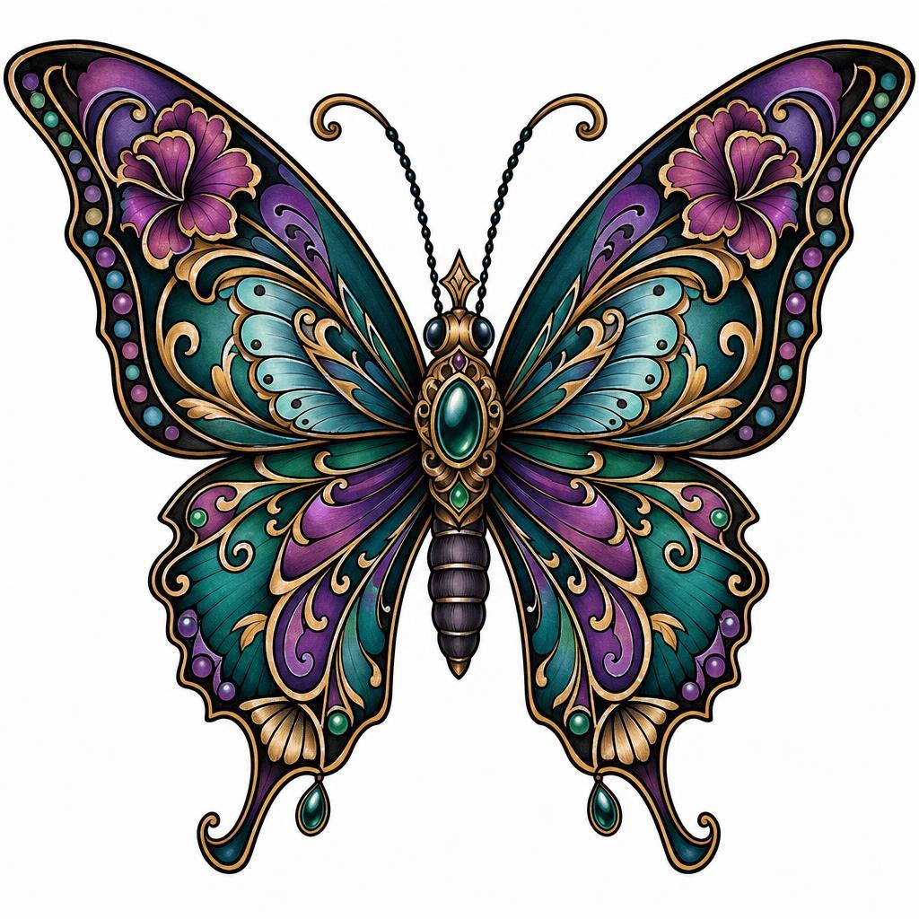 butterfly-tattoo neo-traditional butterfly