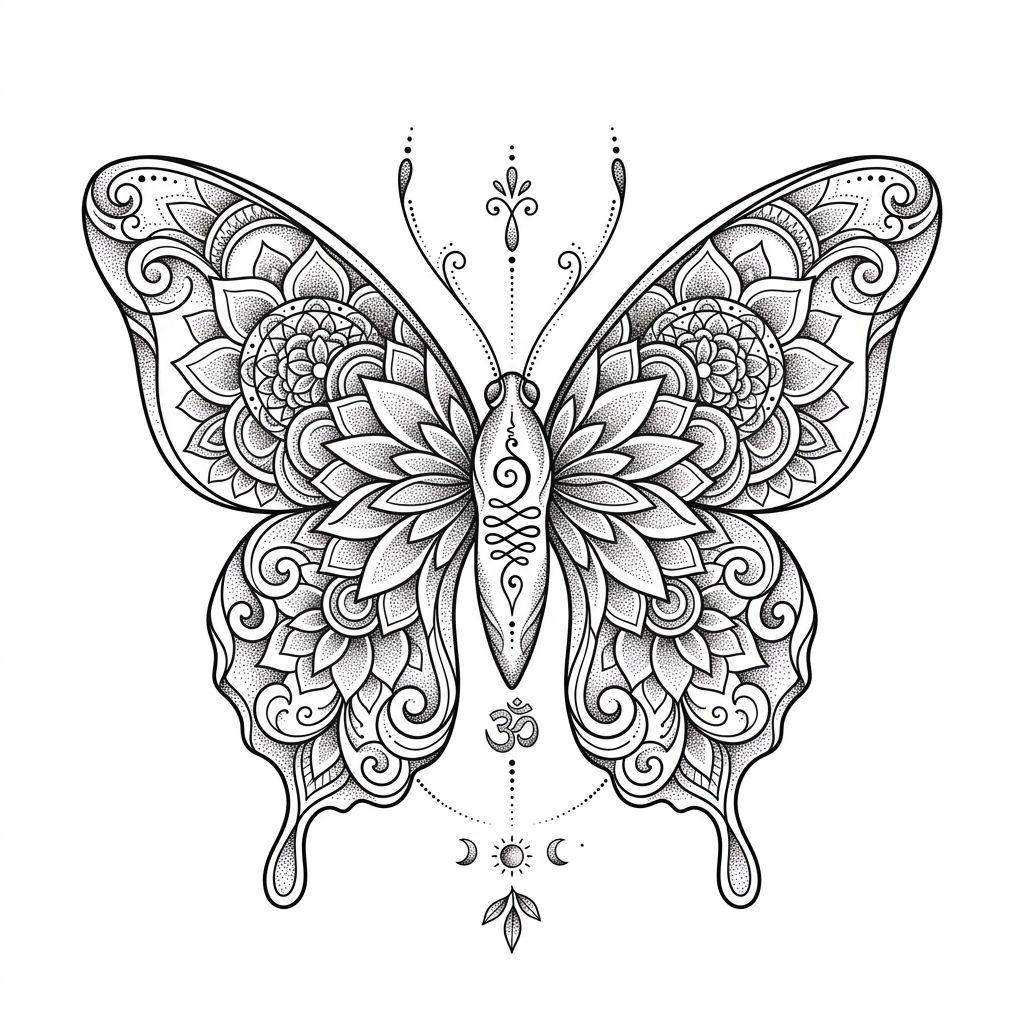 butterfly-tattoo spiritual butterfly with mandala
