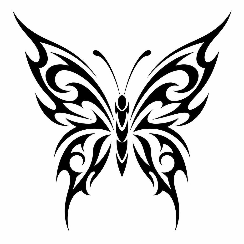 butterfly-tattoo modern tribal butterfly