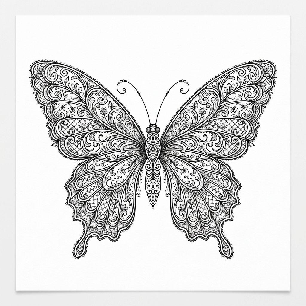 butterfly-tattoo lace-style butterfly