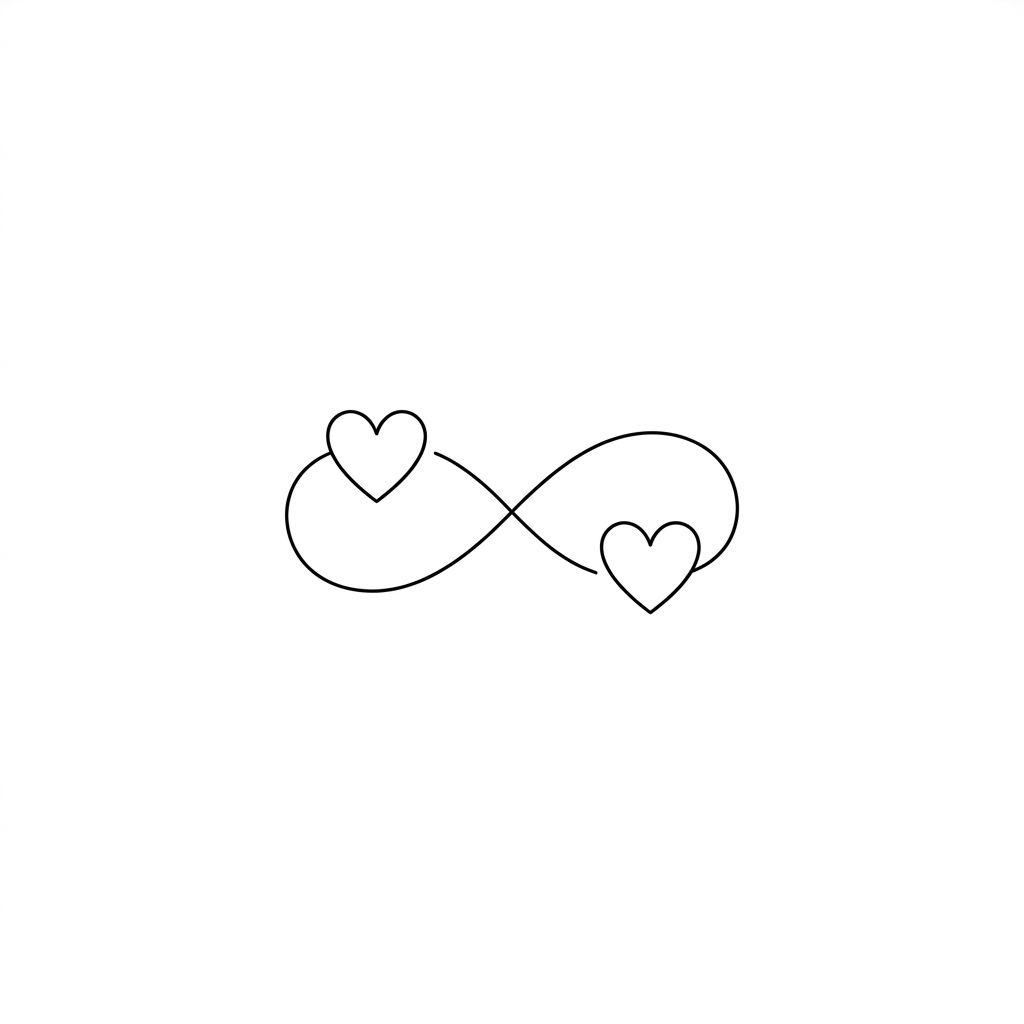 sister-tattoo minimalist sister hearts