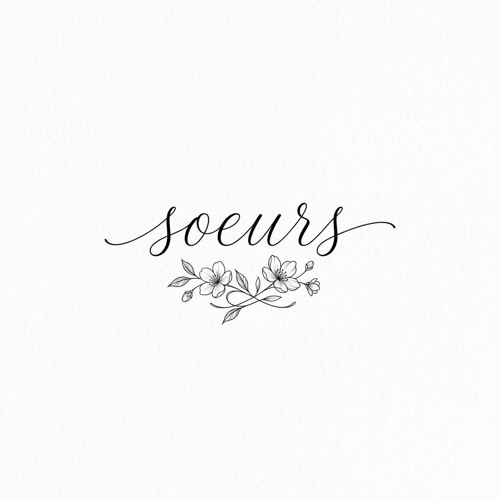 sister-tattoo cursive "sisters" lettering