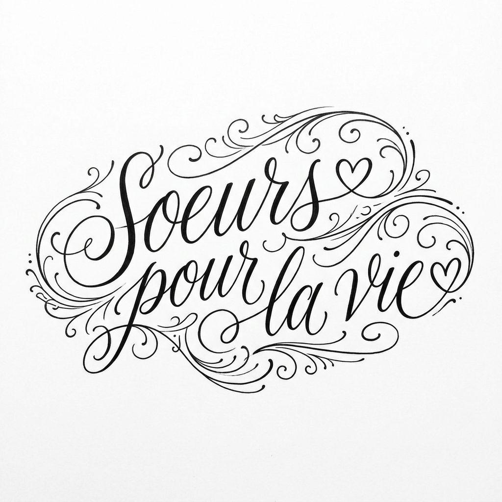sister-tattoo "sisters for life" lettering