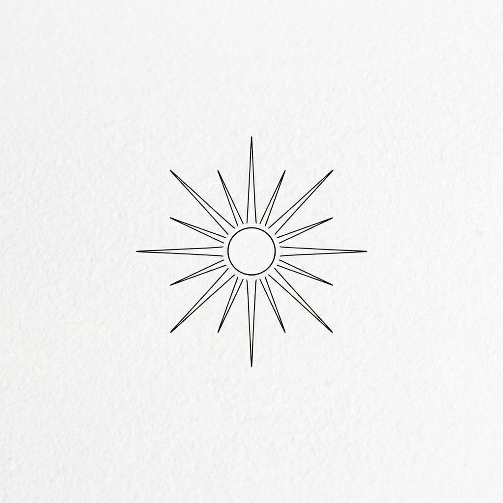 sun-tattoo minimalist radiant sun