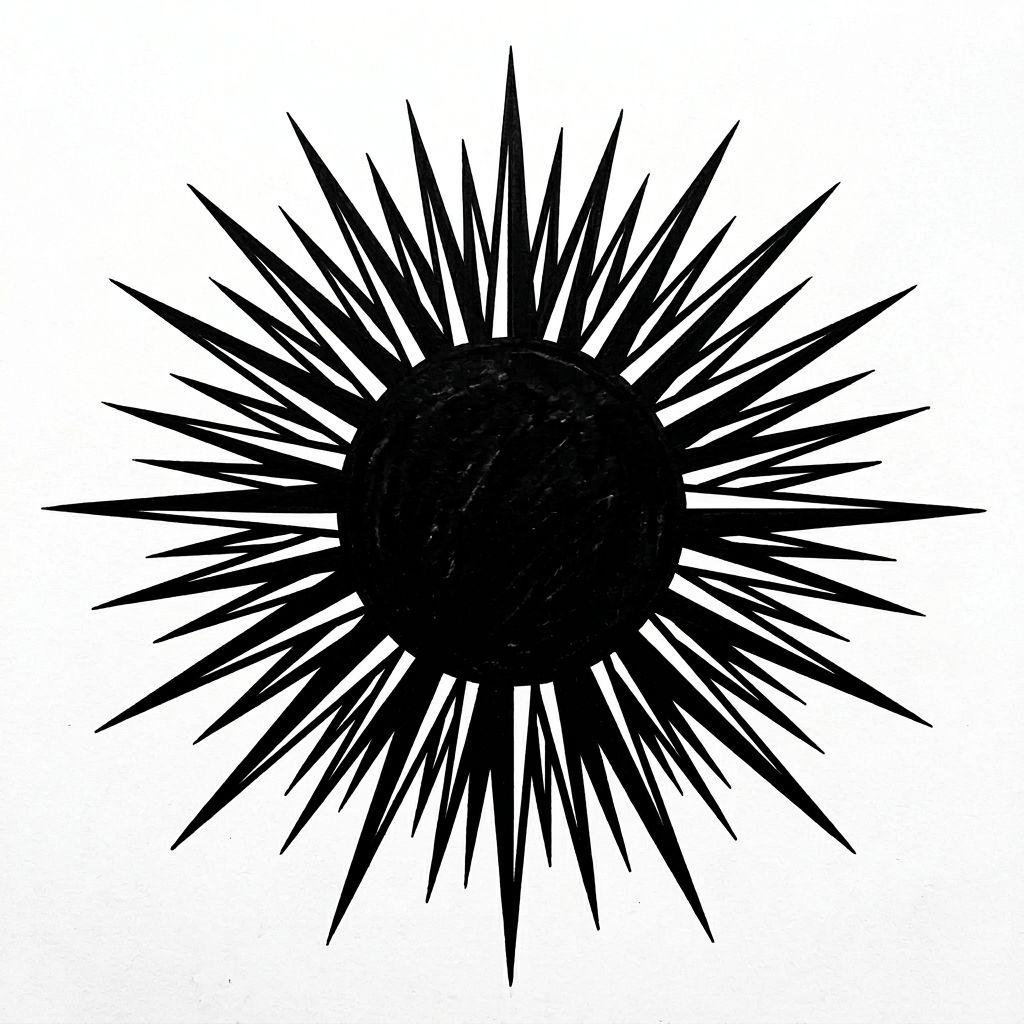 sun-tattoo blackwork sun