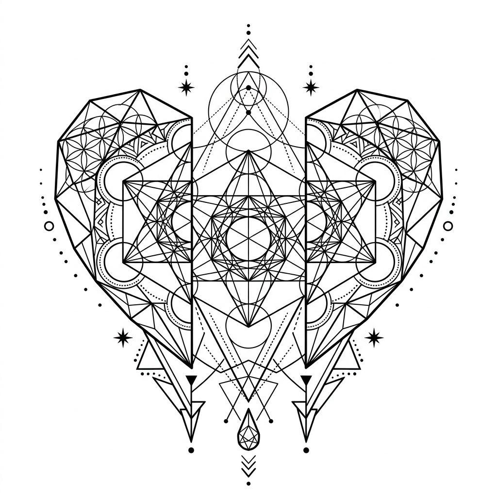 memorial-tattoo geometric broken heart