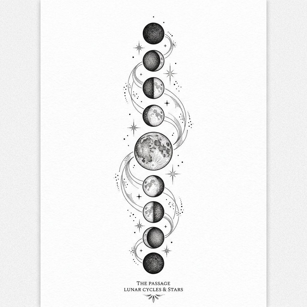 memorial-tattoo moon phases of remembrance