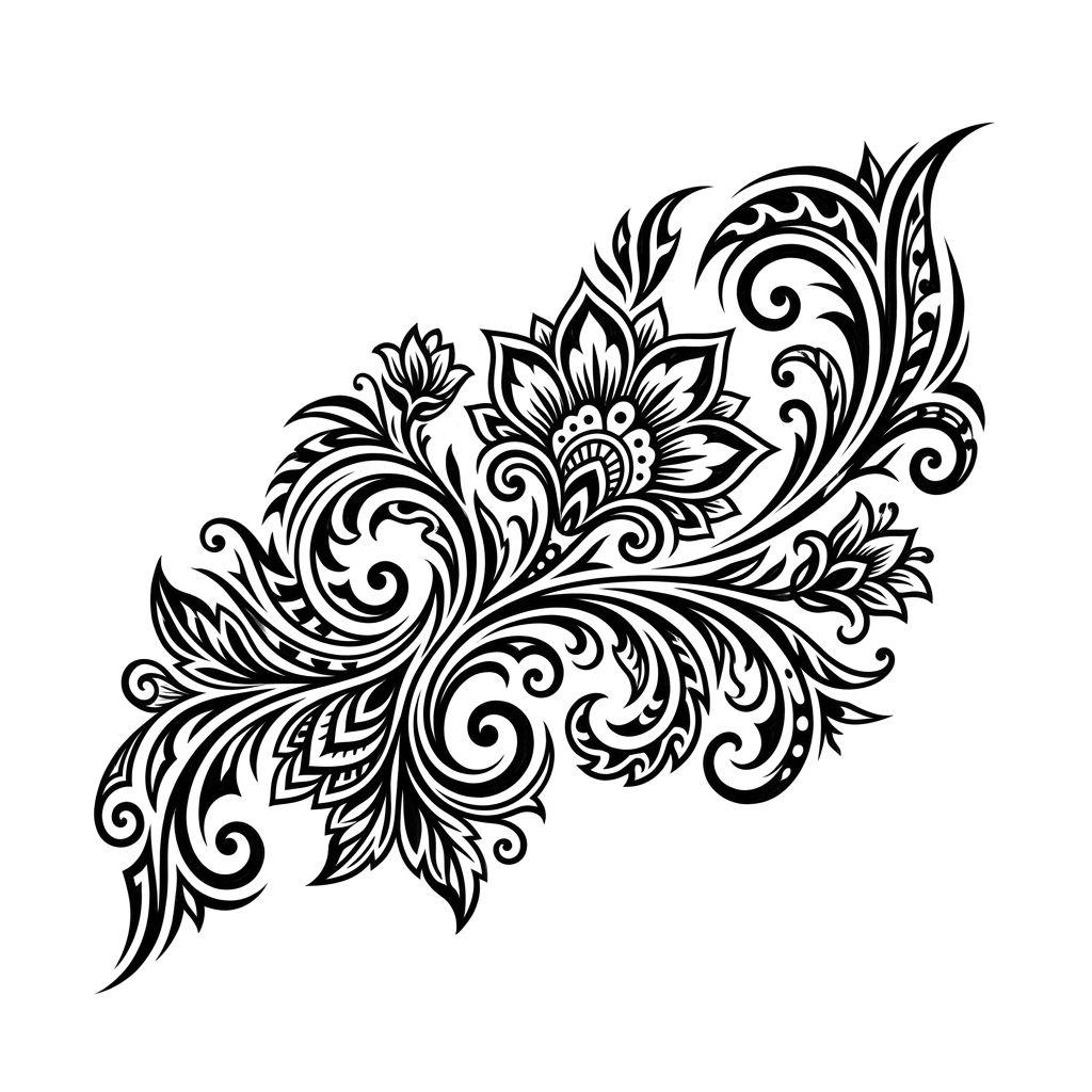 tribal-tattoo stylized floral tribal