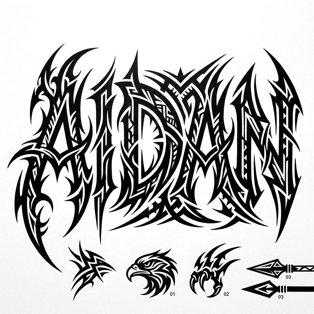 name-tattoo modern tribal name