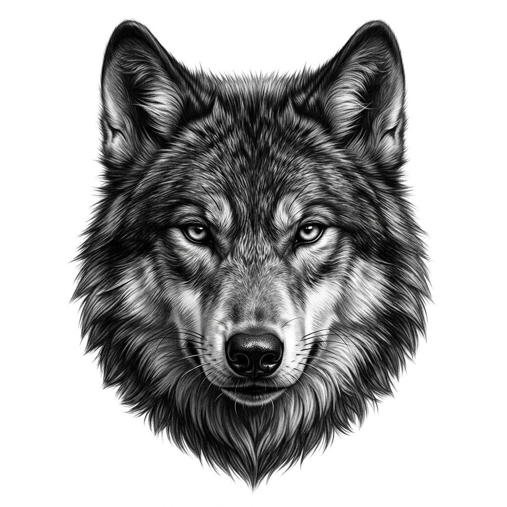 wolf-tattoo realistic wolf portrait