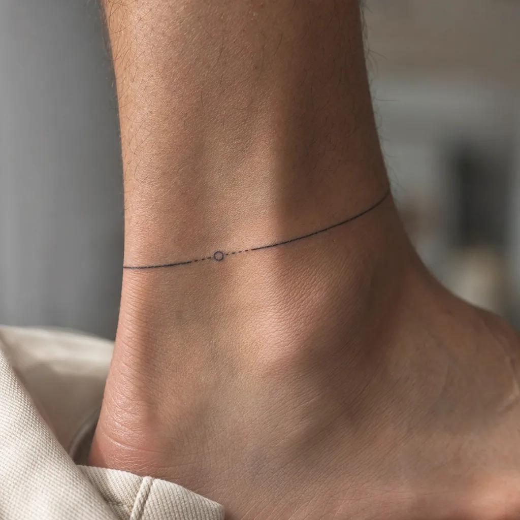 ankle-tattoo minimalist anklet