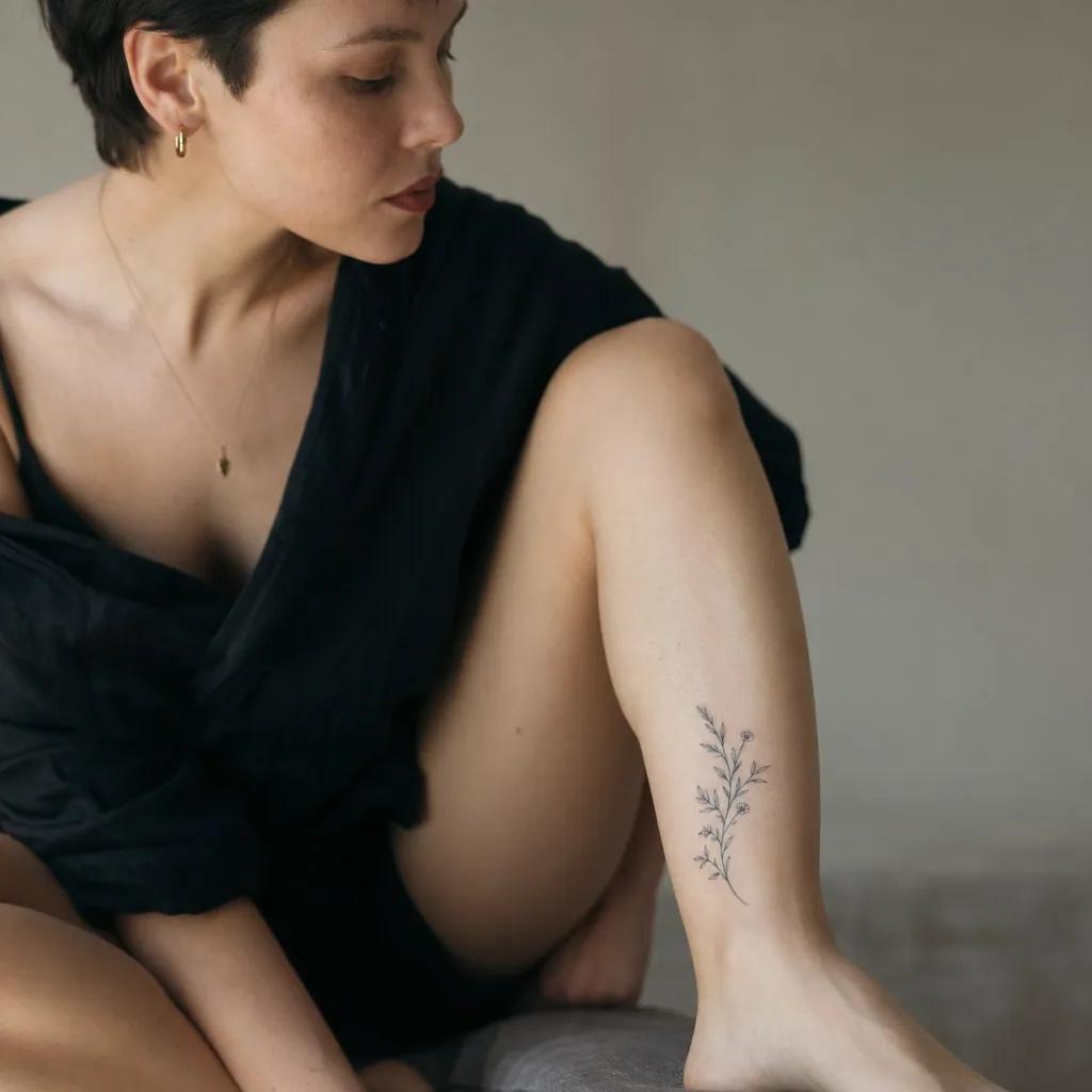 ankle-tattoo old school anchor