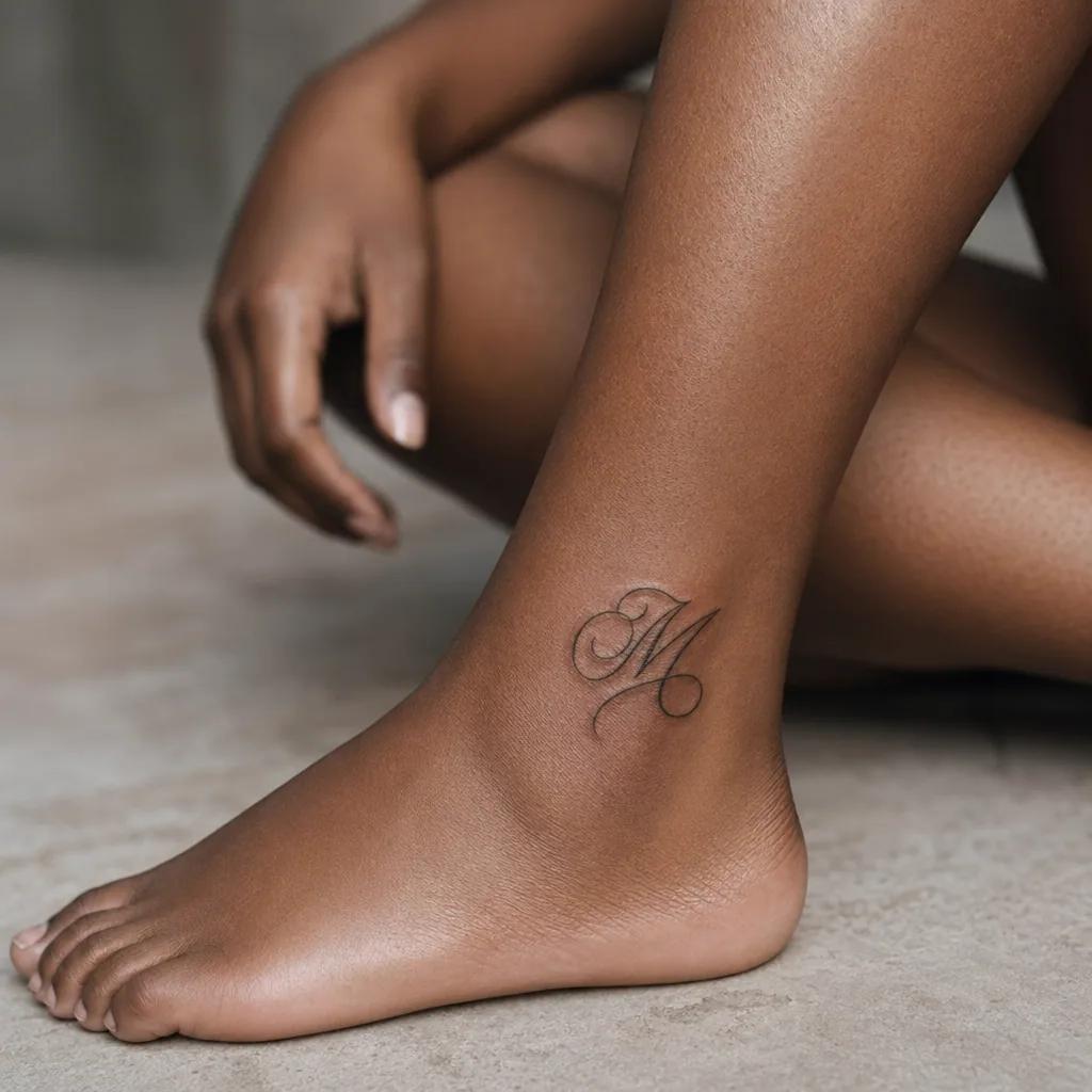 ankle-tattoo dotwork moon